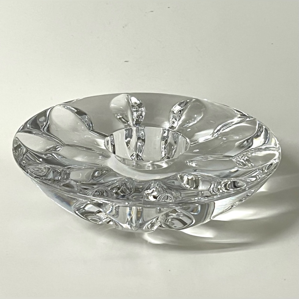 Miller Rogaska Clear Crystal Equinox Tealight Votive Candle Holder Signed 6 in